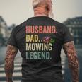 Mens Husband Dad Mowing Legend Lawn Care Gardener Father V2 Men's T-shirt Back Print Gifts for Old Men