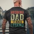 Mens Husband Dad Tennis Legend Fathers Day Vintage Men's T-shirt Back Print Gifts for Old Men