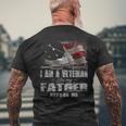 I Am A Veteran Like My Father Before Me Flag Usa Mens Back Print T-shirt Gifts for Old Men