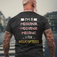 I Fix Helicopters Funny Mechanic Mens Back Print T-shirt Gifts for Old Men