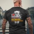 I Love My Mom Dad Sister Brother Mens Back Print T-shirt Gifts for Old Men