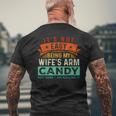 Its Not Easy Being My Wifes Arm Candy But Here I Am Nailin Men's Back Print T-shirt Gifts for Old Men