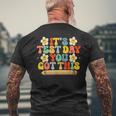 Its Test Day You Got This Teacher Retro Groovy Testing Day Men's Back Print T-shirt Gifts for Old Men