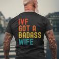 Ivf Dad Ivf Got A Badass Wife Men's T-shirt Back Print Gifts for Old Men