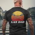 Lax Dad Vintage X Crossed Lacrosse Sticks 80S Sunset Retro Men's T-shirt Back Print Gifts for Old Men