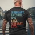 Legendary Awesome Epic Since February 2015 Vintage Birthday Men's T-shirt Back Print Gifts for Old Men