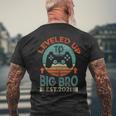 I Leveled Up To Big Brother Est 2021 Promoted To Big Bro Men's T-shirt Back Print Gifts for Old Men