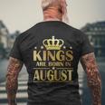 Limited Edition Kings Are Born In August Men's Crewneck Short Sleeve Back Print T-shirt Gifts for Old Men