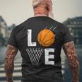 Love Basketball Sports Valentines Day Costume Men's Back Print T-shirt Gifts for Old Men