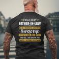 Lucky Fatherinlaw Of Awesome Daughterinlaw Gift For Mens Mens Back Print T-shirt Gifts for Old Men