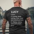 Lucy Definition Personalized Custom Name Loving Kind Men's T-shirt Back Print Gifts for Old Men