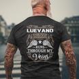 Luevano Name Gift Luevano Blood Runs Through My Veins Mens Back Print T-shirt Gifts for Old Men