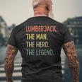 Lumberjack The Man The Hero The Legend Mens Back Print T-shirt Gifts for Old Men