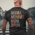 Mama Mommy Mom Bruh Mommy And Me Leopard Men's Back Print T-shirt Gifts for Old Men