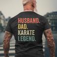 Mens Martial Arts Husband Dad Karate Legend Vintage Men's T-shirt Back Print Gifts for Old Men