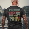 May 1919Shirt 100 Years Old 100Th Birthday Decorations Men's Back Print T-shirt Gifts for Old Men