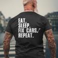 Mechanic For Men Dad Auto Garage Automobile Car Lover Men's Back Print T-shirt Gifts for Old Men