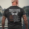 Mechanic Hourly Rate Repairing Prices Repairman Gift Mens Back Print T-shirt Gifts for Old Men