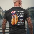 Men Funny 4Th Of July Hot-Dog Wiener Comes Out Adult Humor Mens Back Print T-shirt Gifts for Old Men