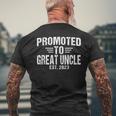 Mens Promoted To Great Uncle 2023 Soon To Be Uncle New Uncle Mens Back Print T-shirt Gifts for Old Men