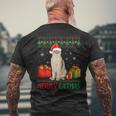 Merry Catmas Cat Ugly Christmas Burmilla Mom Dad Men's Back Print T-shirt Gifts for Old Men