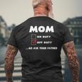 Mom Off Duty Go Ask Your Father Funny Mothers Day Gift Mens Back Print T-shirt Gifts for Old Men