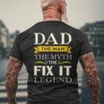 Mens Mr Fix It Dad Handy Man Dad Fathers Day Men's T-shirt Back Print Gifts for Old Men