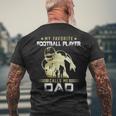 My Favorite Football Player Calls Me Dad American Football Mens Back Print T-shirt Gifts for Old Men