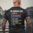 My Perfect Day Funny Car Guy Car Mechanic Garage Gift Mens Back Print T-shirt Gifts for Old Men