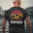 Myrtle Beach South Carolina Vintage Retro Beach Sun Sunset Men's T-shirt Back Print Gifts for Old Men