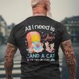 All I Need Is Love And A Cat Men's Back Print T-shirt Gifts for Old Men