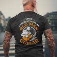 Never Underestimate An Old Man With A Guitar Grandpa Top Gift For Mens Mens Back Print T-shirt Gifts for Old Men