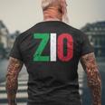 New Uncle GiftItalian Zio Italian American Uncles Mens Back Print T-shirt Gifts for Old Men