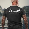 Newfoundland Newfie Mom Dad Dog Love Pet Paw Men's Back Print T-shirt Gifts for Old Men
