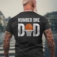 Number One Basketball Dad Fathers Day For Men Men's Back Print T-shirt Gifts for Old Men