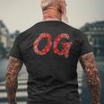 Og Original Gangster Compton Red Bandana-Print Men's Back Print T-shirt Gifts for Old Men