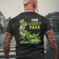 One Lucky Papa St Patricks Day T-Rex Leprechaun Men's T-shirt Back Print Gifts for Old Men