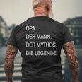 Opa German Grandpa Man Myth Legend Men's T-shirt Back Print Gifts for Old Men