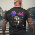 Orca In Space Bisexual Pride Men's Back Print T-shirt Gifts for Old Men