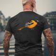 Oriole Bird Birdlover Birdwatcher Ornithologist Biologist Men's Back Print T-shirt Gifts for Old Men