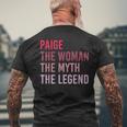 Paige The Woman Myth Legend Personalized Name Birthday Gift Mens Back Print T-shirt Gifts for Old Men