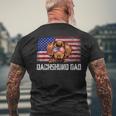 Mens Patriotic Dachshund Dad American Flag 4Th Of July Bbmmkr Men's Back Print T-shirt Gifts for Old Men
