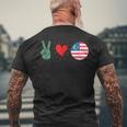 Peace Love Malaysia Flag Malaysian Pride Roots Men's Back Print T-shirt Gifts for Old Men