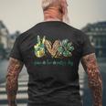 Peace Love Pattys Day St Patricks Day Men's T-shirt Back Print Gifts for Old Men
