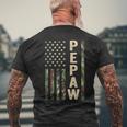 Pepaw American Military Camouflage Flag Gift Fathers Day Gift For Mens Mens Back Print T-shirt Gifts for Old Men