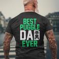 Mens Pet Owner Animal Dog Lover Daddy Best Puggle Dad Ever Puggle Men's Back Print T-shirt Gifts for Old Men