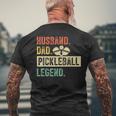 Mens Pickleball Husband Dad Legend Vintage Fathers Day Men's T-shirt Back Print Gifts for Old Men