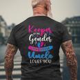 Pink Or Blue Uncle Loves You Keeper Gender Reveal Baby Mens Back Print T-shirt Gifts for Old Men