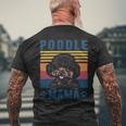 Poodle Mama Mother Retro Gifts Dog Mom Men's Crewneck Short Sleeve Back Print T-shirt Gifts for Old Men