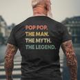 Pop Pop The Man The Myth The Legend Fathers Day Grandpa Gift For Mens Mens Back Print T-shirt Gifts for Old Men